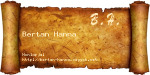 Bertan Hanna névjegykártya
